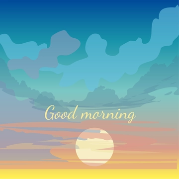 Free Good Morning Message Clipart Template to Edit Online