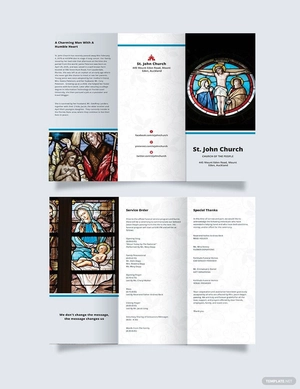 Catholic Funeral Mass Tri-fold Brochure Template