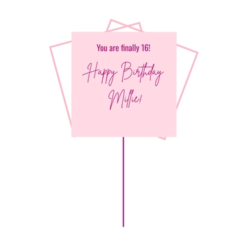 Free Sweet 16 Cake Topper Template to Edit Online