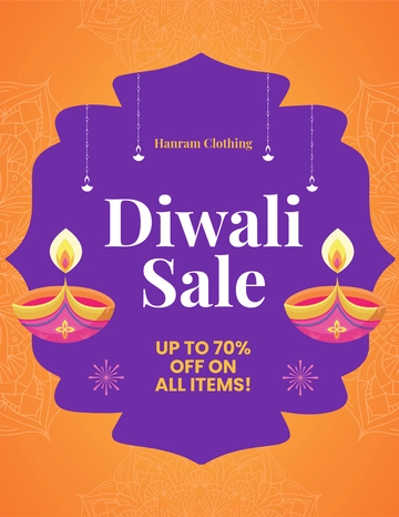 Free Diwali Sale Flyer Template to Edit Online