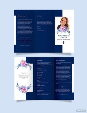 Catholic Funeral Prayer Tri-Fold Brochure Template