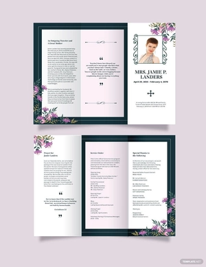 Celebration of Life Catholic Funeral Tri-Fold Brochure Template