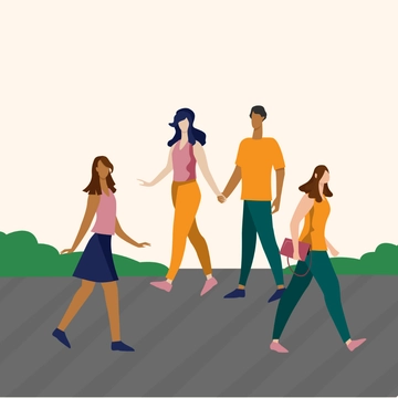 Free People Walking Clipart Template to Edit Online