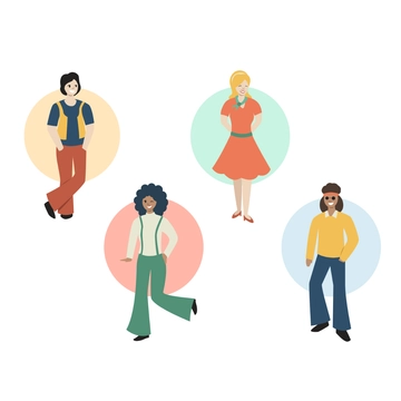 Free Retro People Clipart Template to Edit Online
