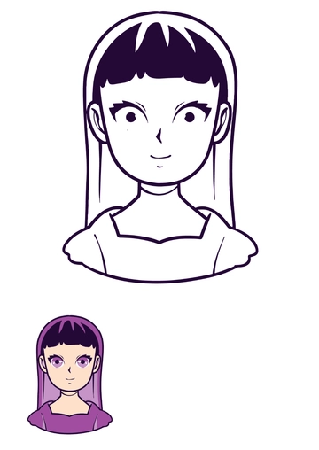 Free Female Anime Coloring Pages Template to Edit Online