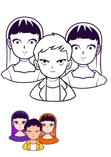 Free Chibi Anime Coloring Pages Template to Edit Online