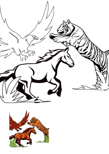 Free Realistic Animals Coloring Pages Template to Edit Online