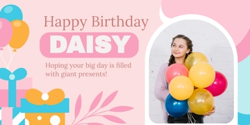 Free Girl Birthday Banner Template to Edit Online