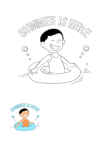 Free Summer Is Here Coloring Page Template to Edit Online