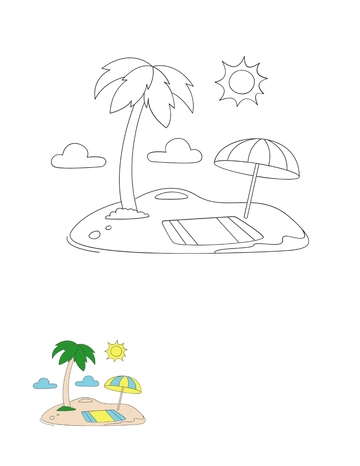 Free Preschool Summer Coloring Page Template to Edit Online