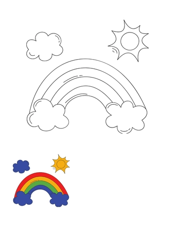Free Summer Rainbow Coloring Page Template to Edit Online