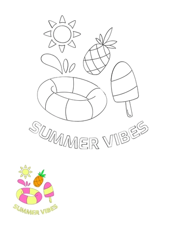 Free Summer Vibes Coloring Page Template to Edit Online