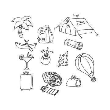 Free Vacation Doodle Clipart Template to Edit Online