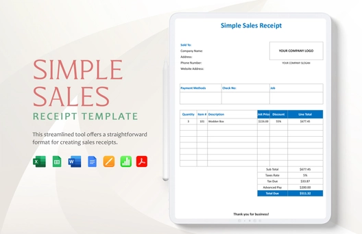 Simple Sales Receipt Template