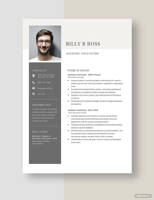 Academic Facilitator Resume