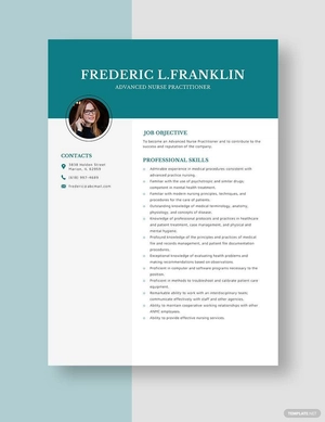 Advanced Nurse Practitioner Resume