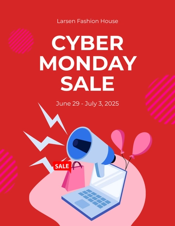 Free Cyber Monday Sale Announcement Flyer Template to Edit Online