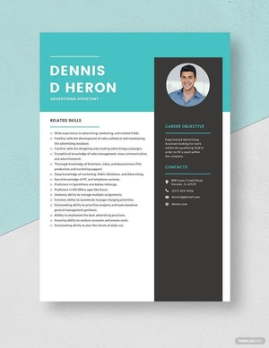 Advertising Assistant Resume