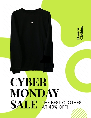 Free Cyber Monday Clothing Sale Flyer Template to Edit Online