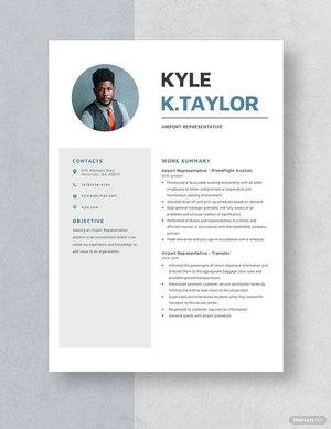 Airport Representative Resume