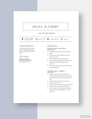 AIX System Admin Resume