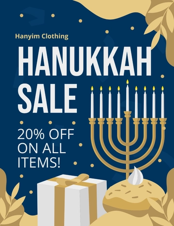 Free Hanukkah Sale Flyer Template to Edit Online