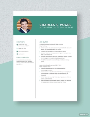 Automotive Sales Consultant Resume