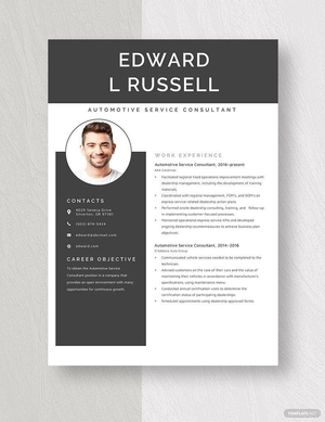 Automotive Service Consultant Resume