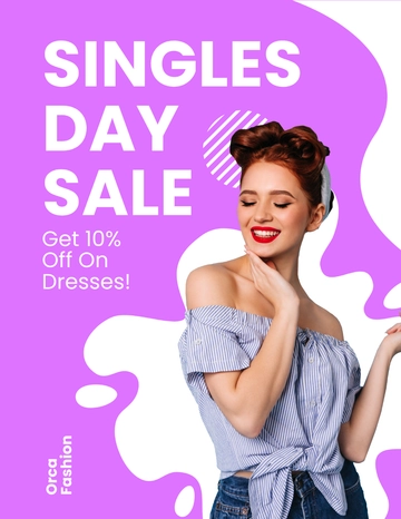 Free Singles Day Sale Flyer Template to Edit Online