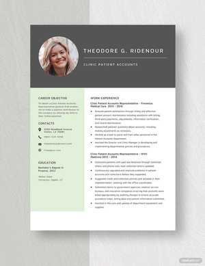 Clinic Patient Accounts Representative Resume
