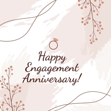 Free Happy Engagement Anniversary Clipart Template to Edit Online