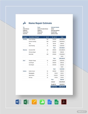 Home Repair Estimate