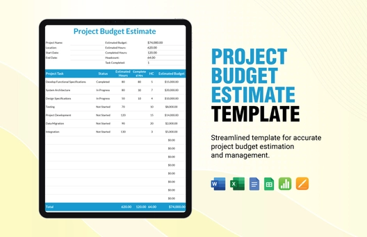 Project Budget Estimate Template