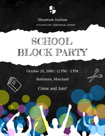 Free School Block Party Flyer Template to Edit Online Free School Block Party Flyer Template to Edit Online