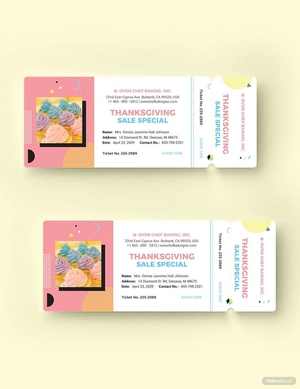 Bake Sale Ticket Template