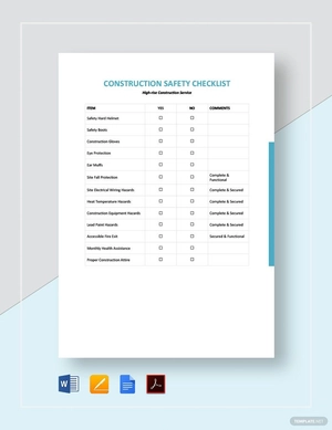 Construction Safety Checklist Template
