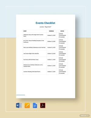 Event Checklist Template