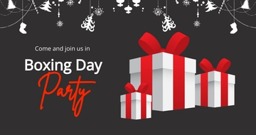 Free Boxing Day Party Facebook Post Template to Edit Online