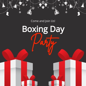 Free Boxing Day Party Instagram Post Template to Edit Online