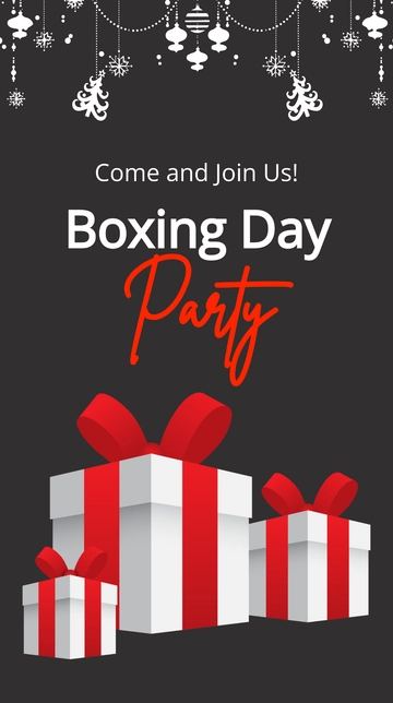 Free Boxing Day Party Whatsapp Post Template to Edit Online
