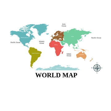 Free Colorful World Map Template Clipart to Edit Online