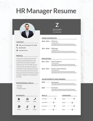 HR Manager Resume Template