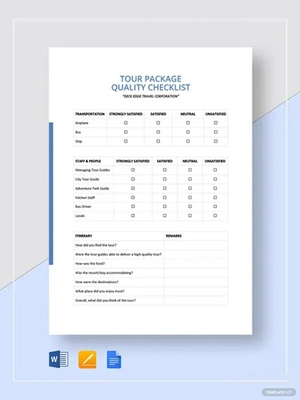Quality Checklist Template Quality Checklist Template