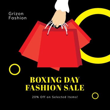 Free Boxing Day Fashion Sale Instagram Post Template to Edit Online