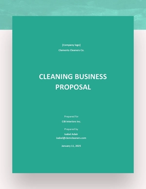 Sample Cleaning Business Proposal Template