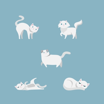 Free White Cat Clipart Template to Edit Online