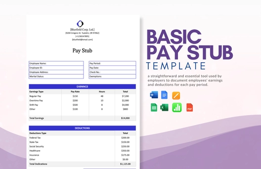 Basic Pay Stub Template