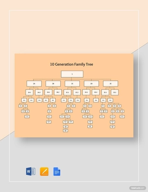 Blank 10 Generation Family Tree Template