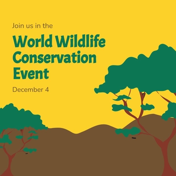 Free World Wildlife Conservation Event Linkedin Post Template to Edit Online