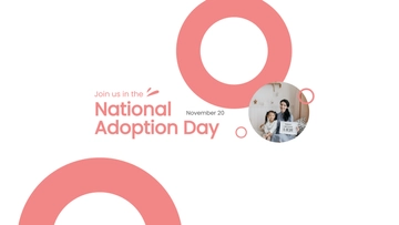 Free National Adoption Day YouTube Banner Template to Edit Online